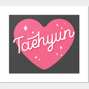 TXT Taehyun heart typography Posters and Art